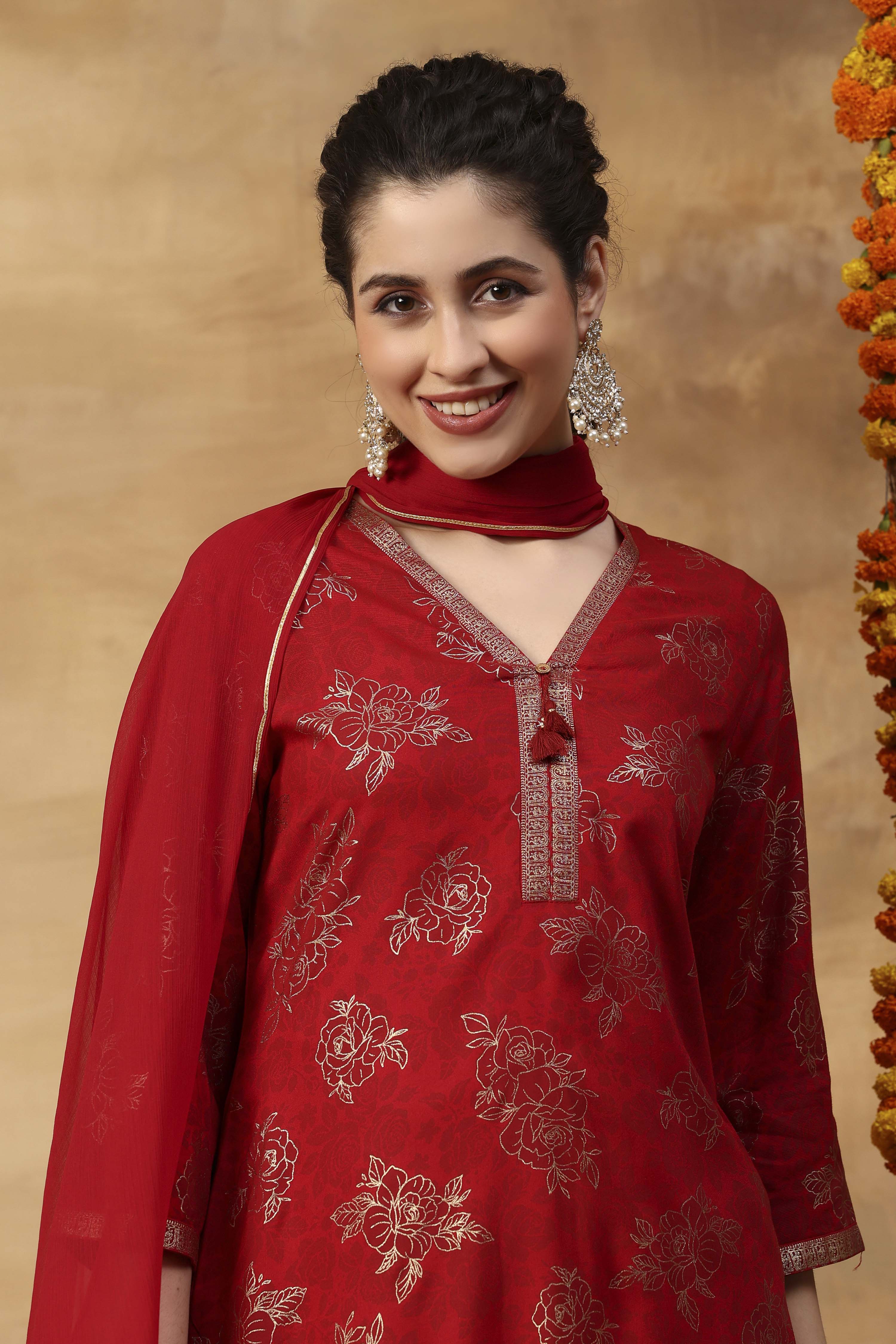 Aqua Printed Viscose Rayon Straight Kurta Set image number 1