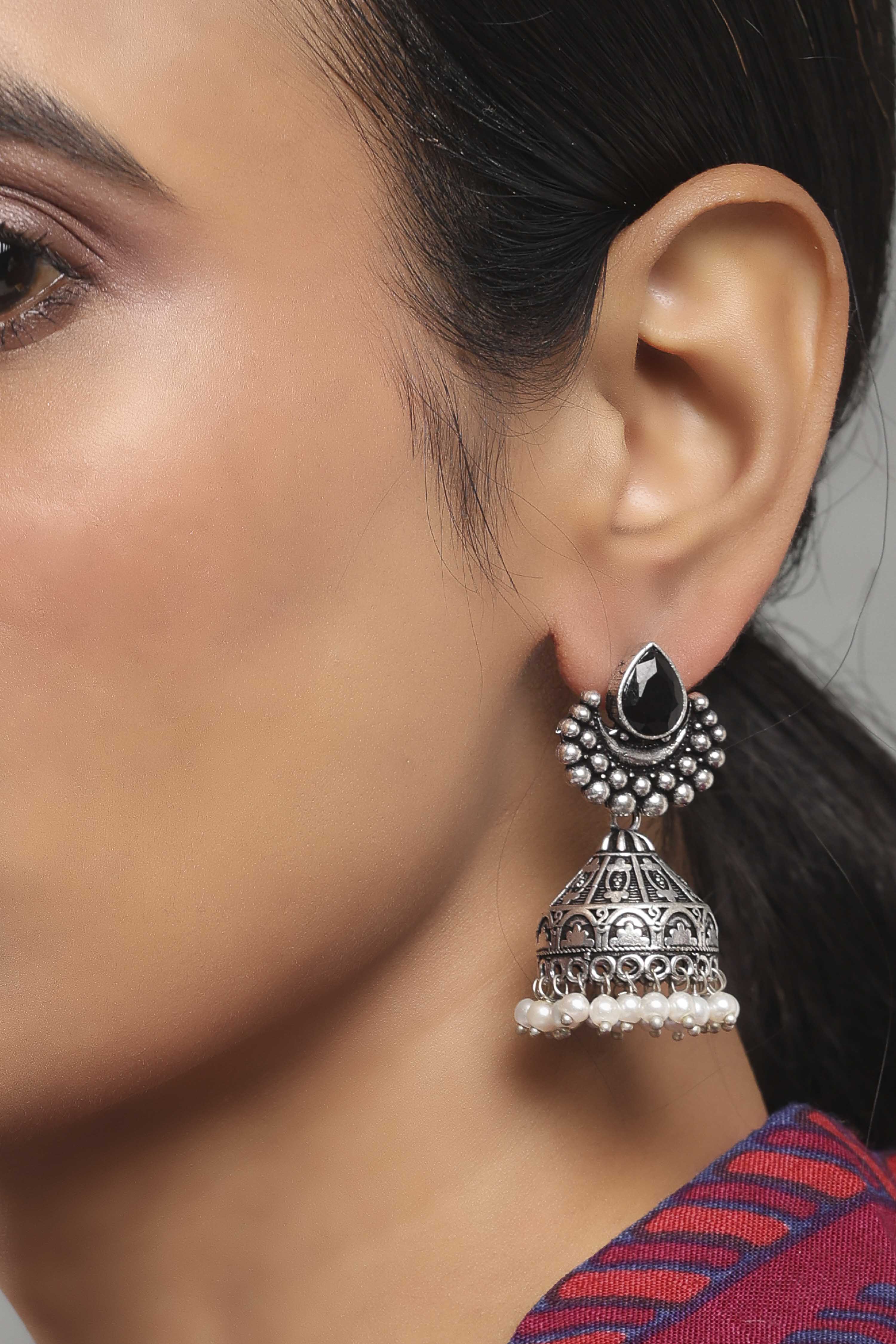 Black Brass Jhumka image number 1