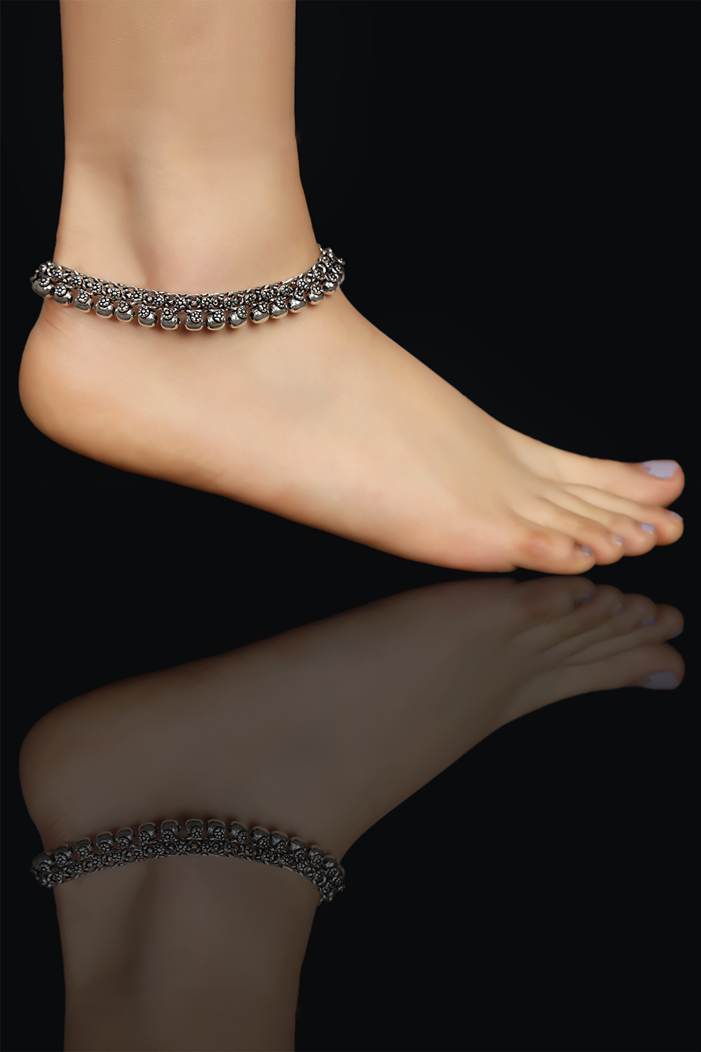 Silver Metal Brass Anklets image number 0