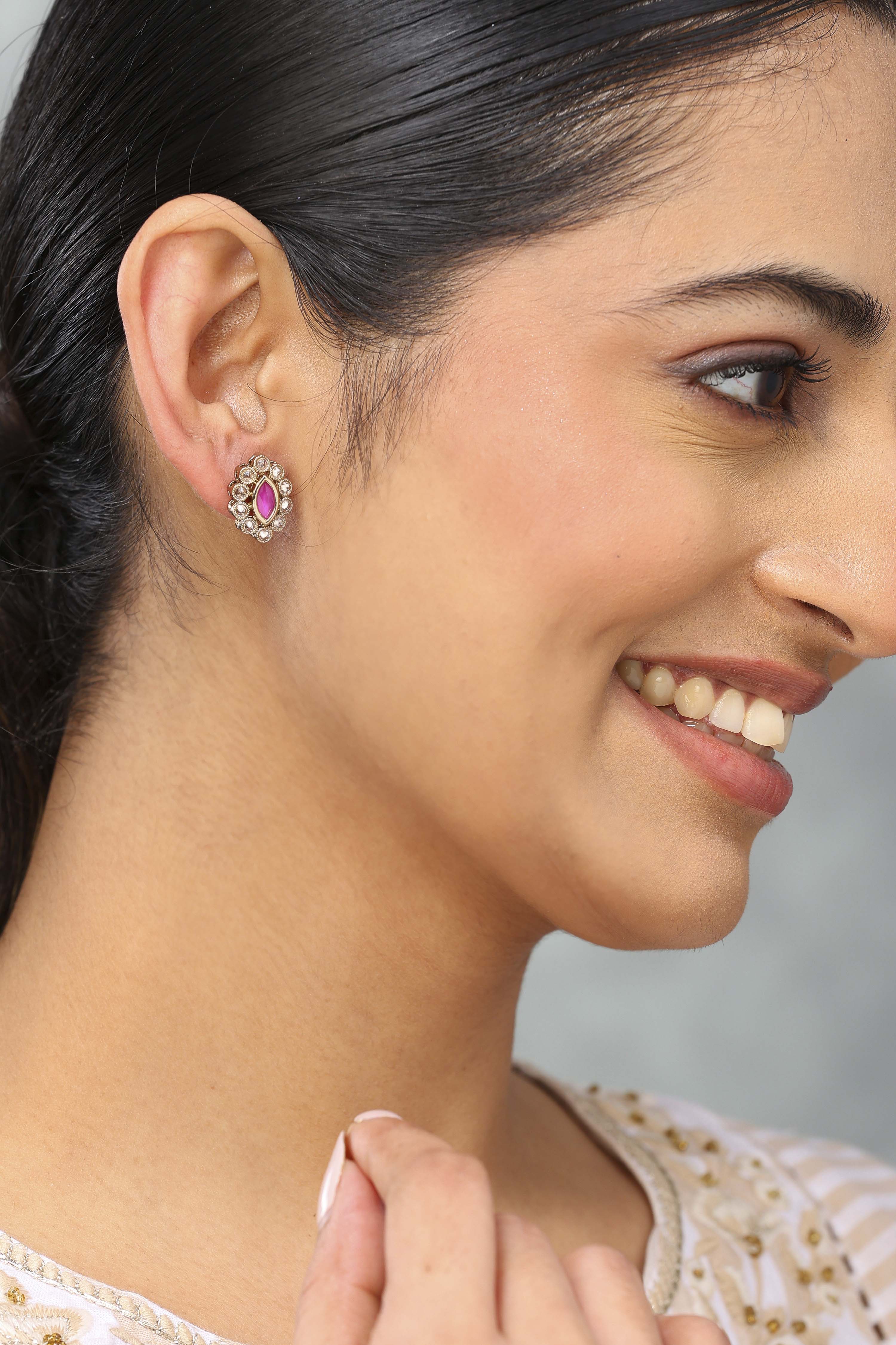 Dark Pink Brass Studs image number 1