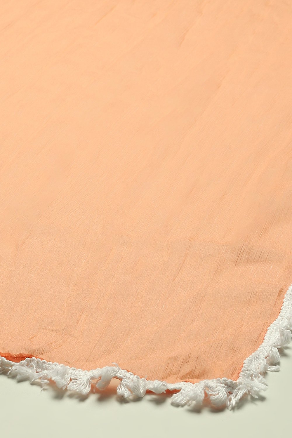 Coral Poly Chiffon Solid Crinkled Dupatta image number 1