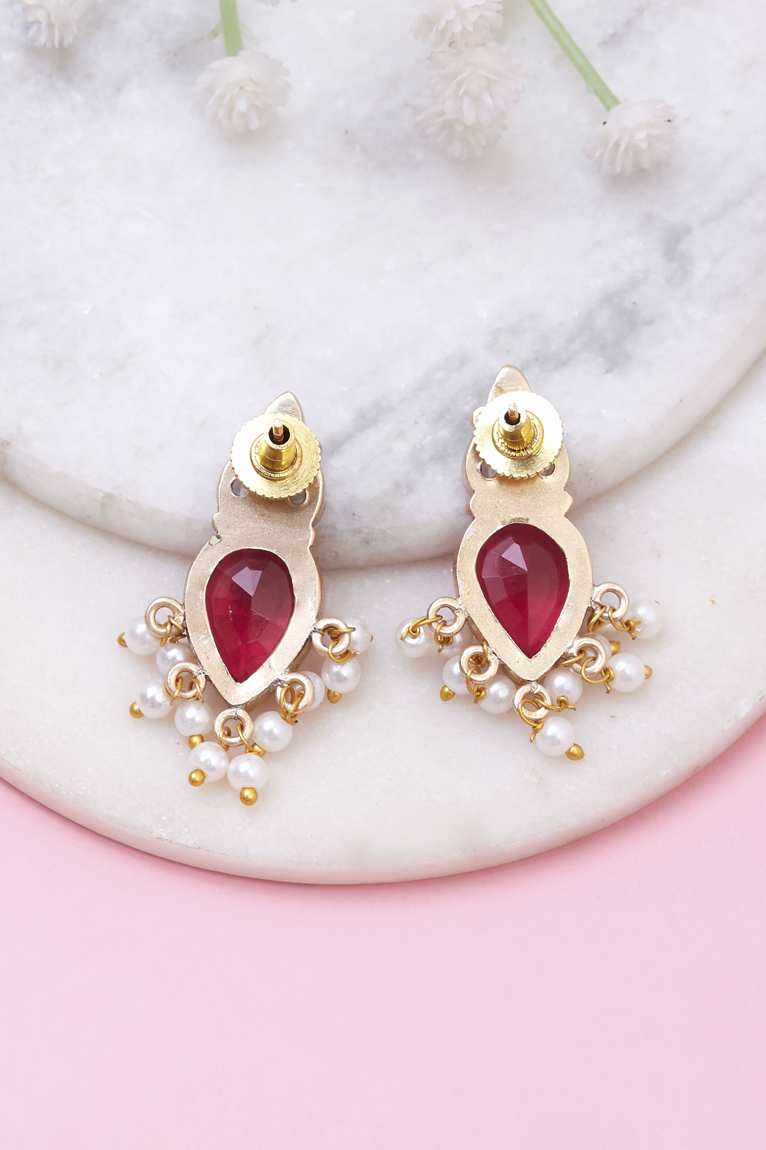 Red Brass Drop & danglers image number 2