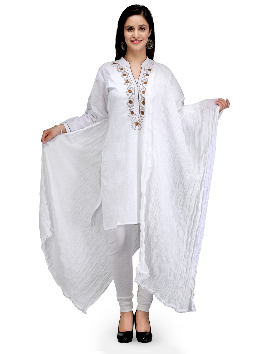 White Cotton Stole image number 1