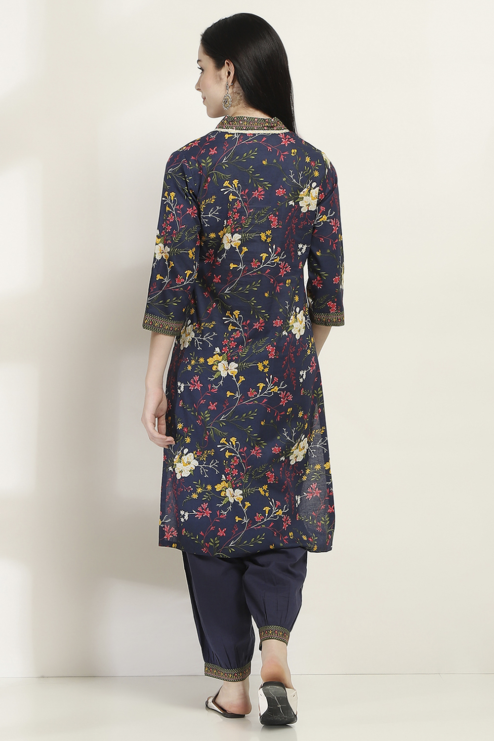 Navy Cotton Straight Set image number 4