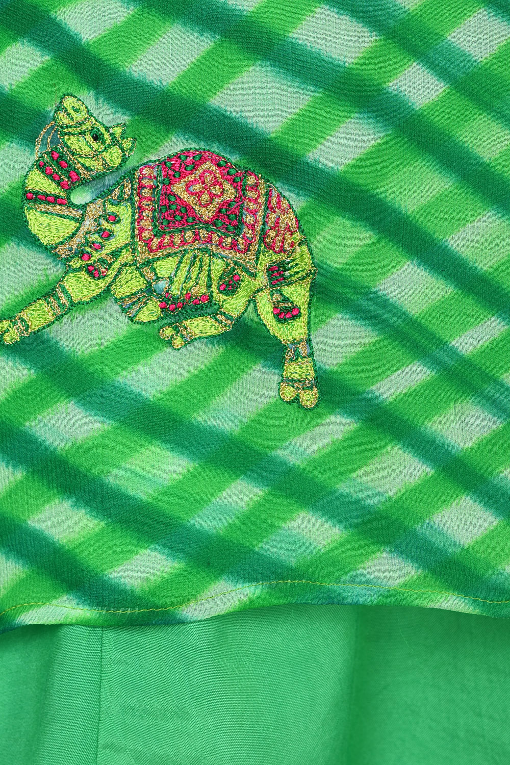 Green A-Line Polyester Kurta image number 1