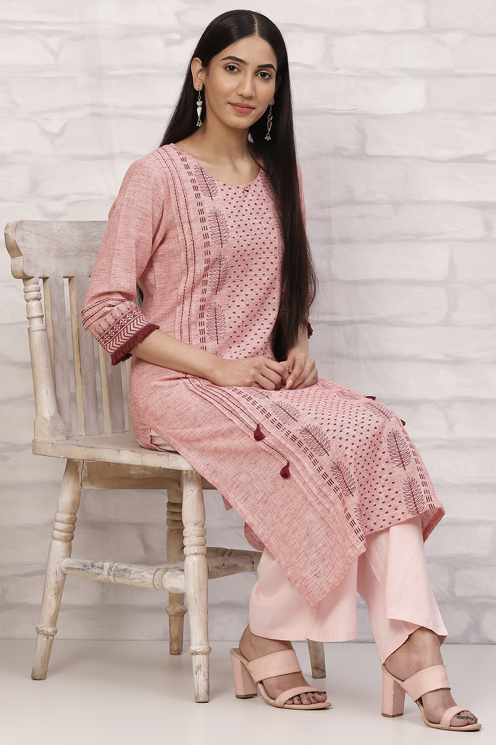 Red Art Silk Straight Kurta image number 5