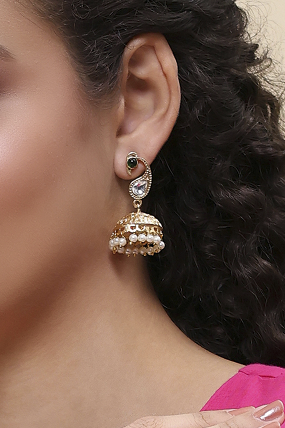 Gold Brass Jhumka image number 1