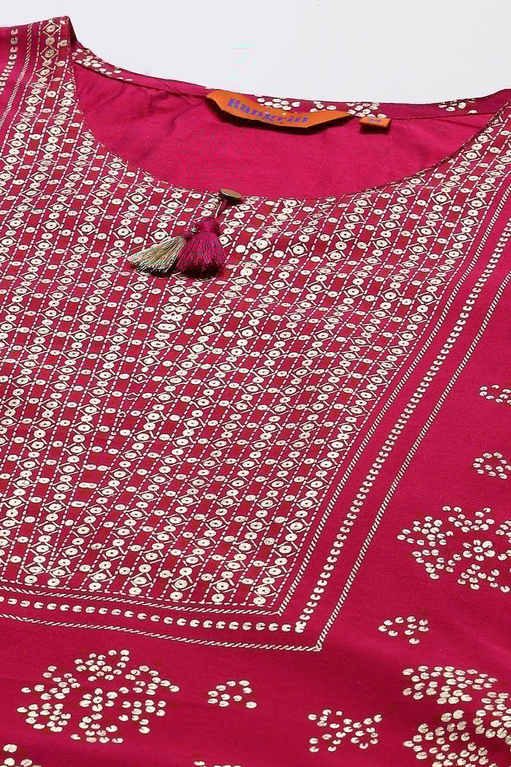 Pink LIVA Straight Printed Suit Set image number 1