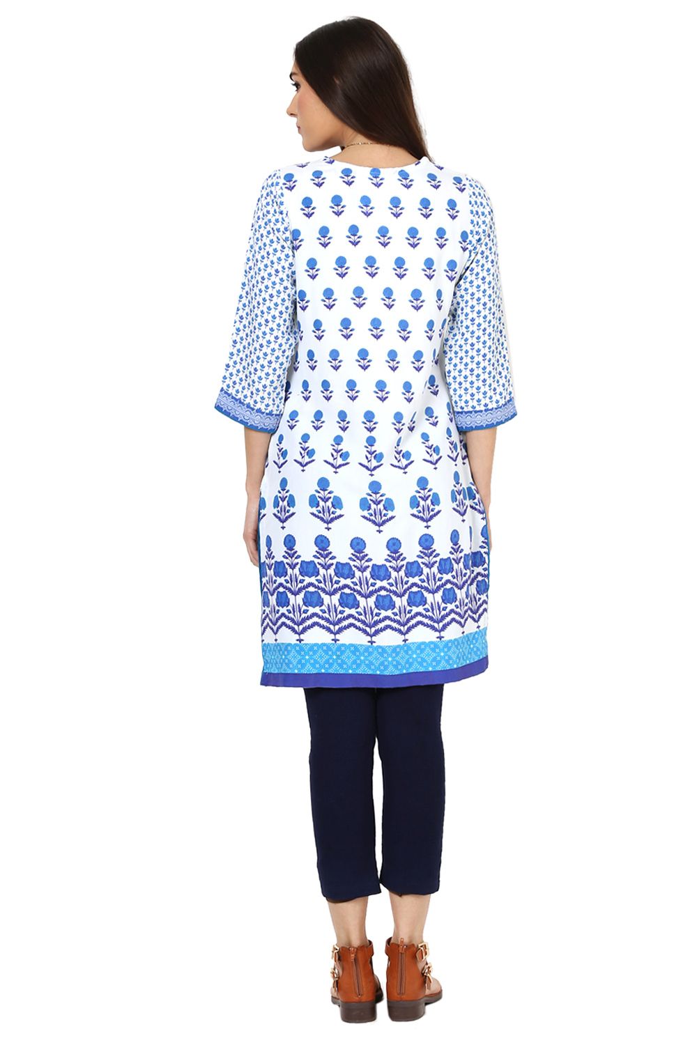 White Straight Cotton Kurta image number 3