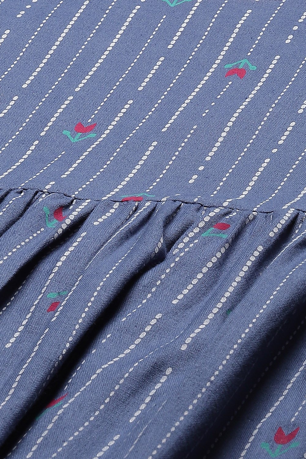 Indigo Cotton Tiered Dress image number 1