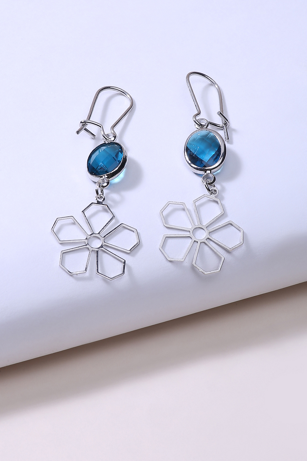 Blue Metal Brass Earring image number 1