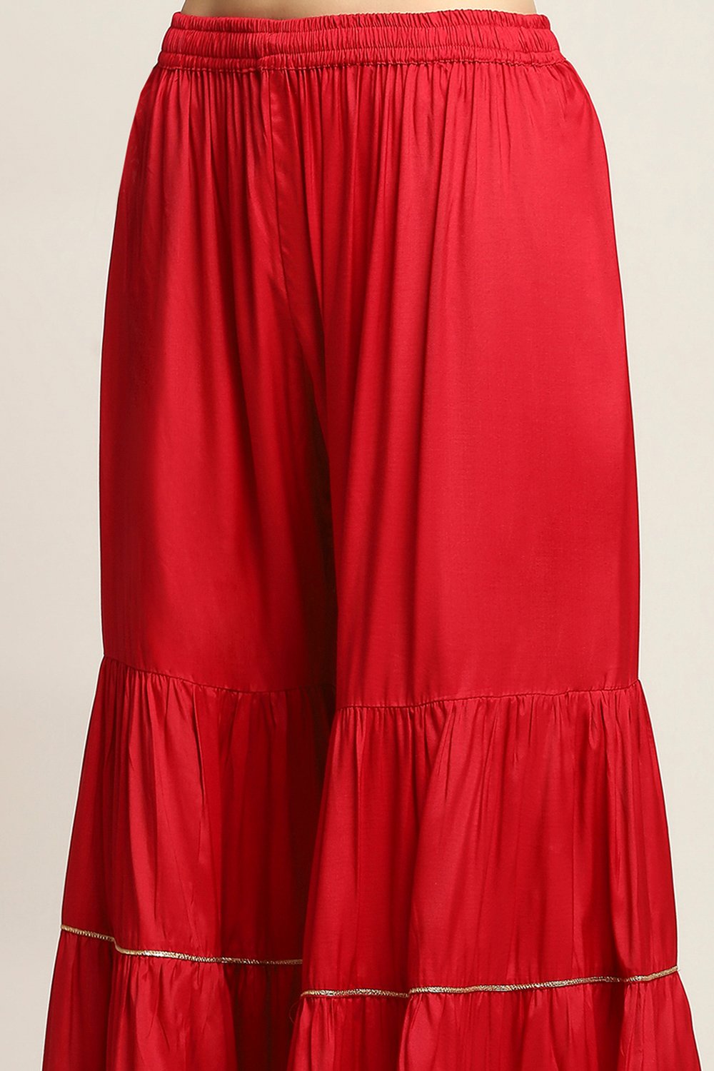 Red Viscose Straight SET image number 2