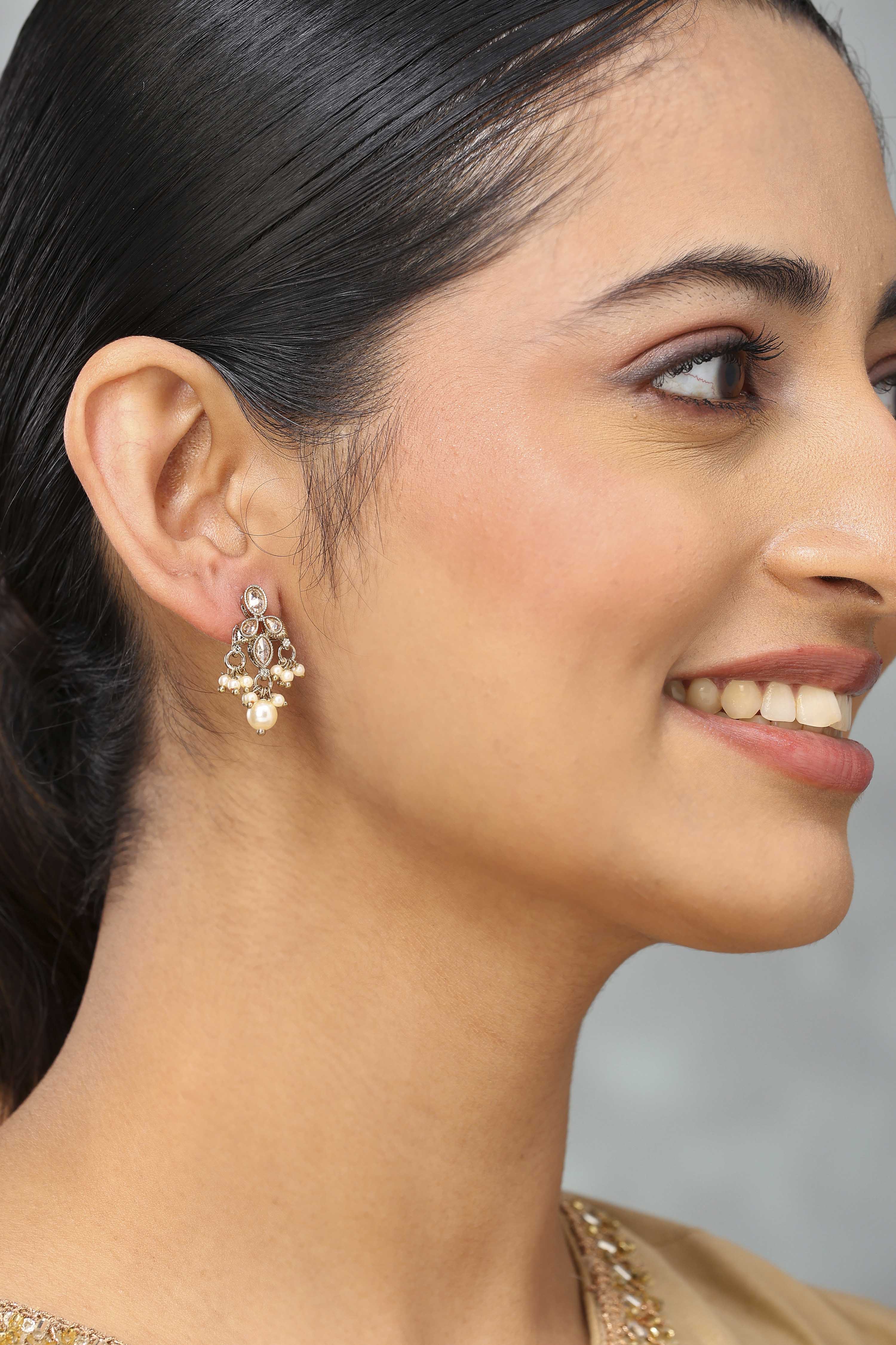 Champagne Brass Drop & danglers image number 1