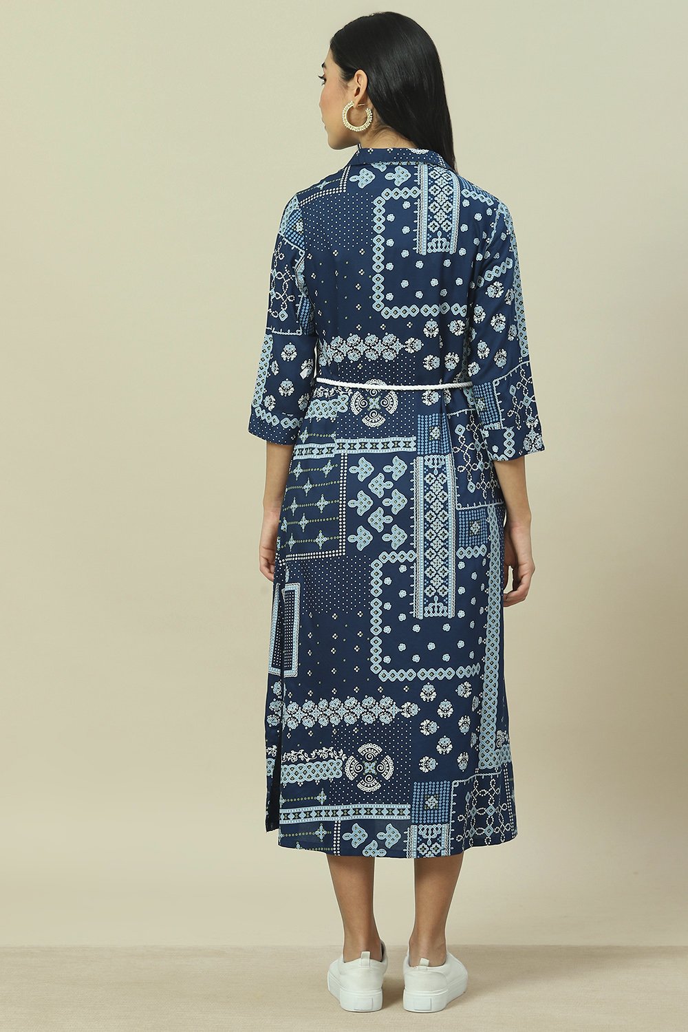 Indigo LIVA Straight Dress image number 4