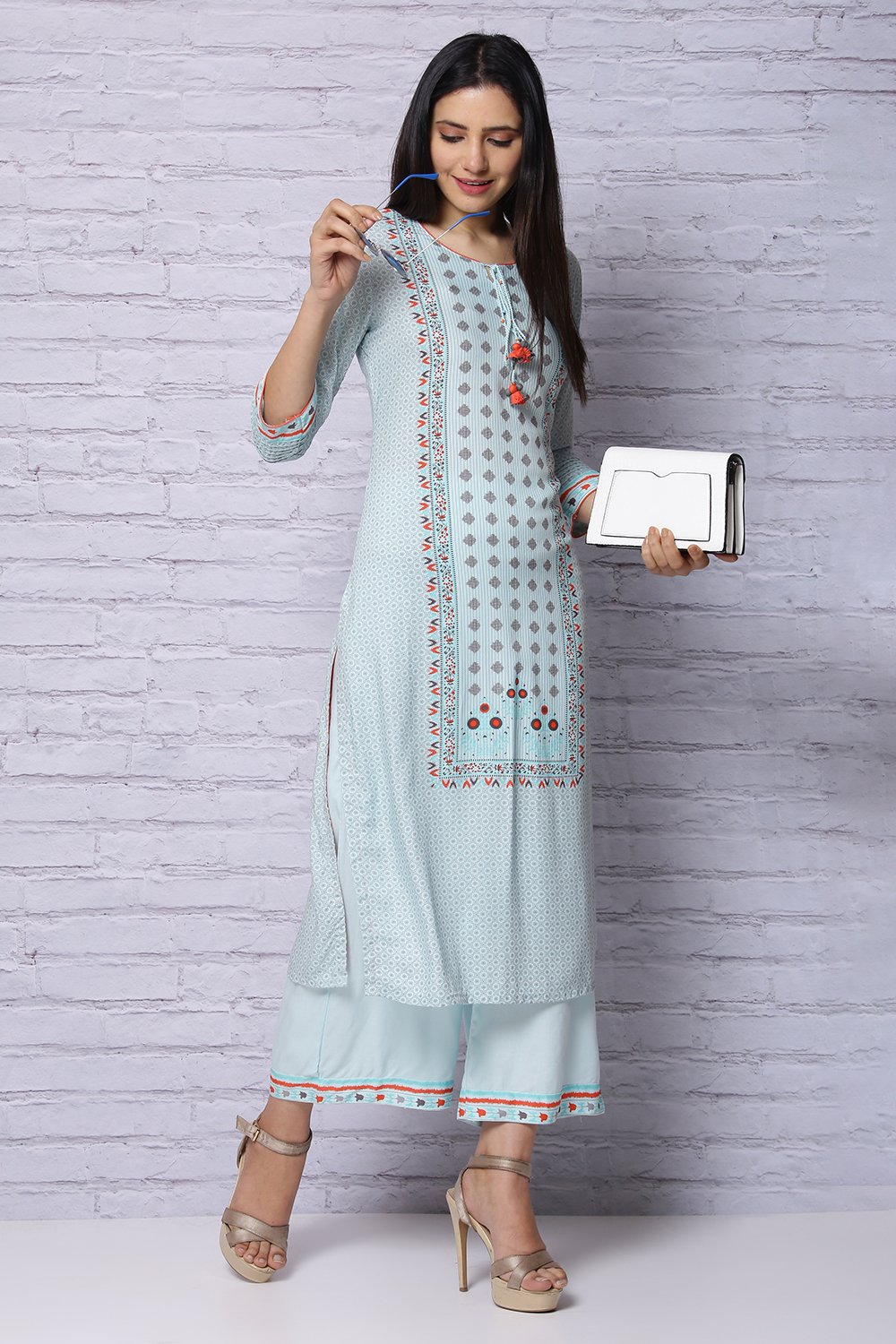 Mint Green Viscose Rayon Straight Kurta image number 0