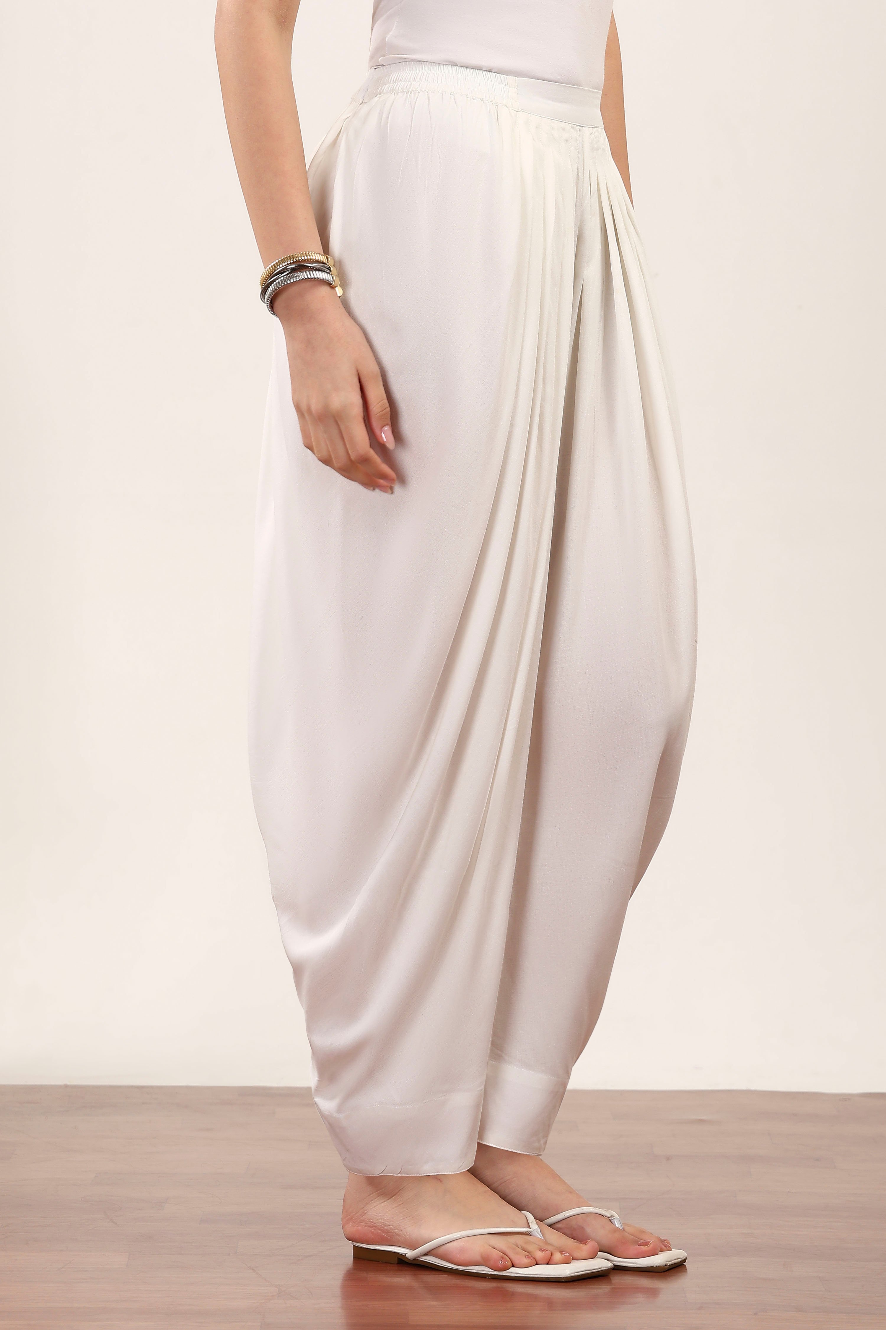 White Rayon Viscose Rayon Salwar image number 4