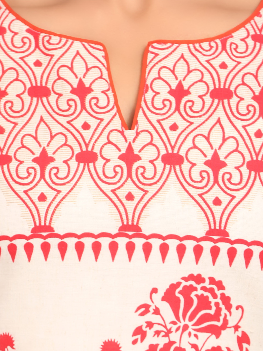 Beige Asymmetric Cotton Kurta image number 4
