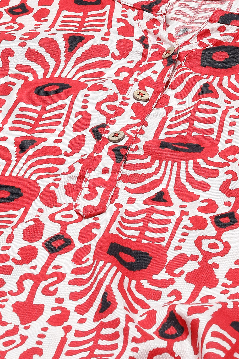 Red LIVA Kurta Set image number 1