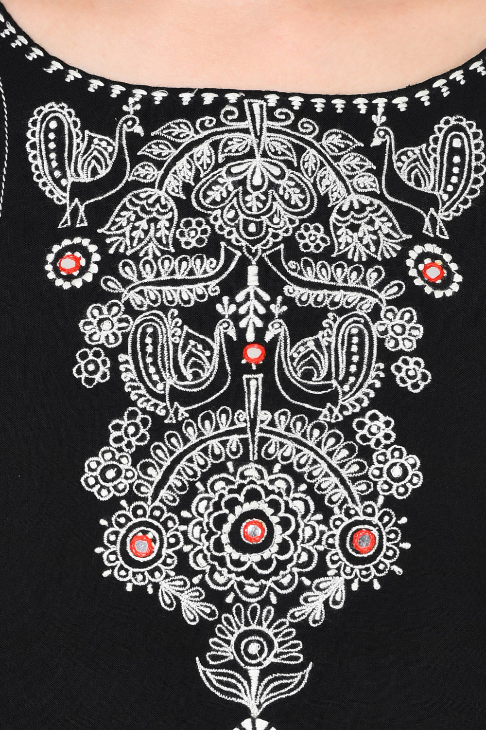 Black Straight Viscose Kurta image number 5