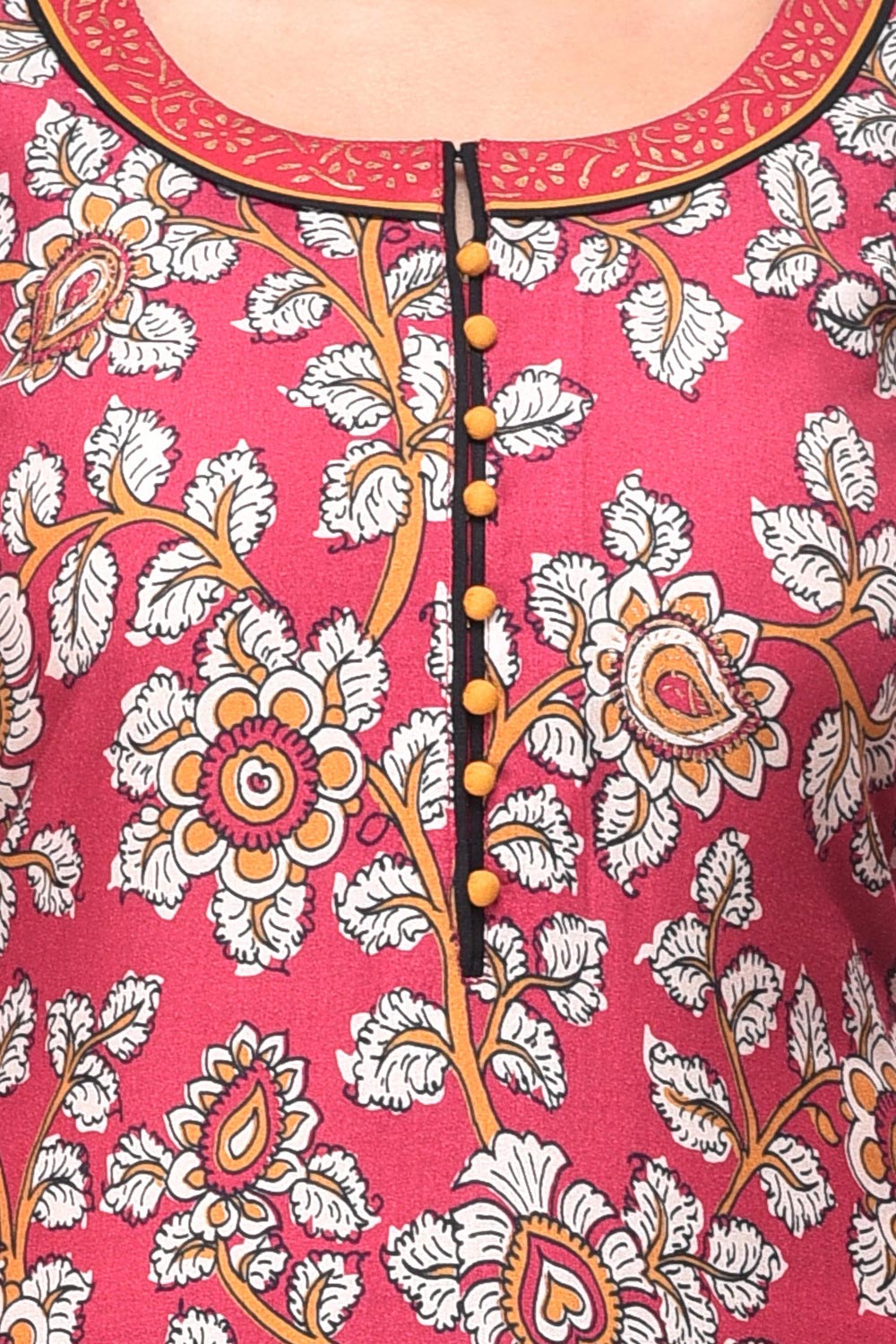 Maroon Straight Cotton Kurta image number 4