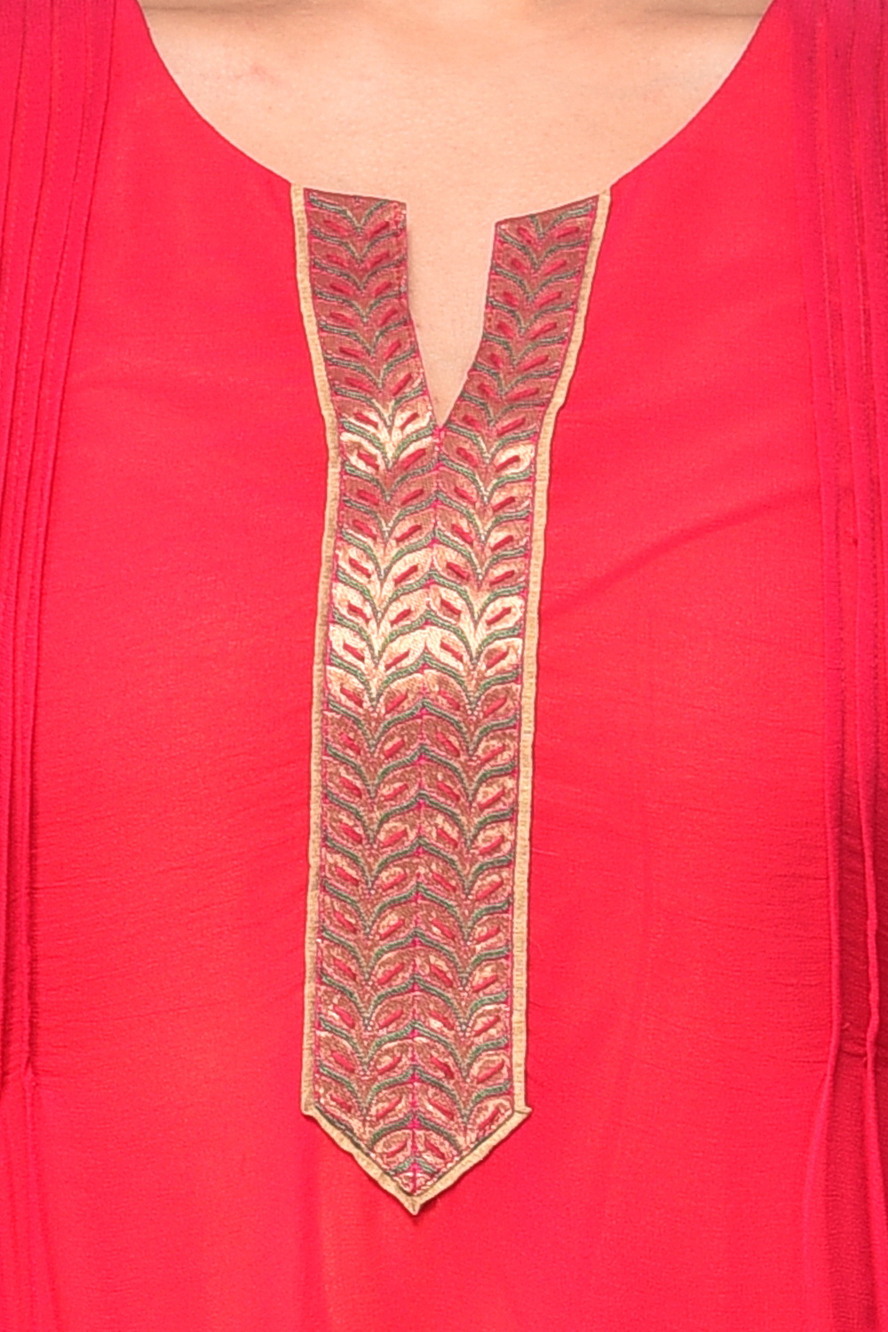 Magenta Straight Chiffon Kurta image number 4