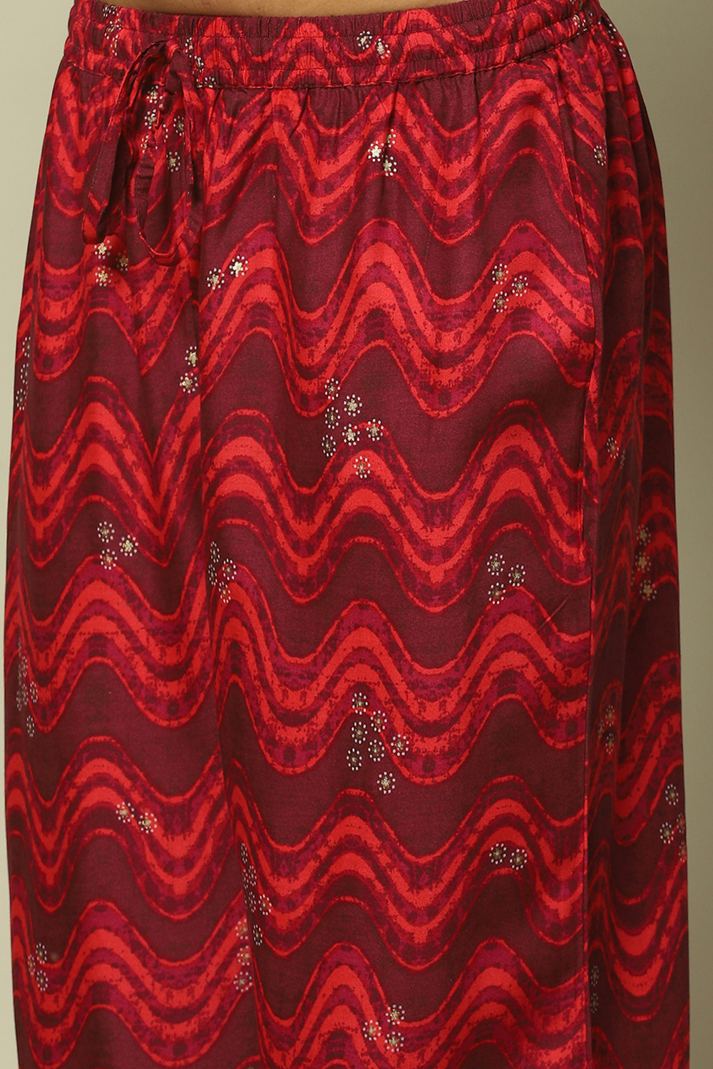 Wine LIVA Straight Printed Kurta Palazzo Suit Set image number 2