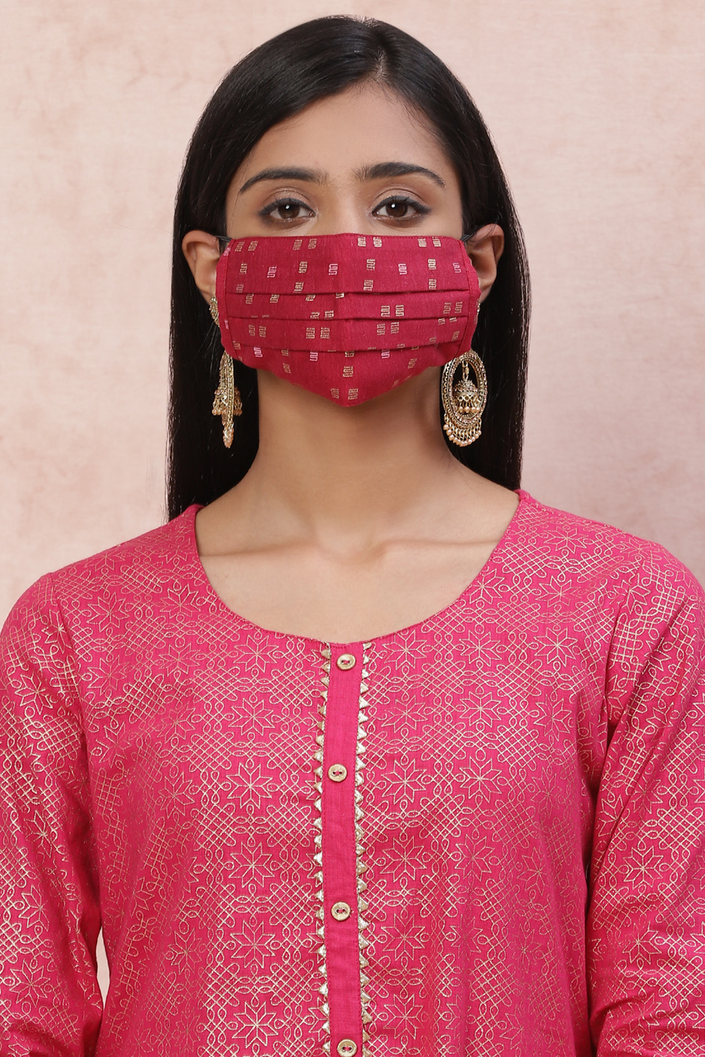 Wine Viscose Face Mask image number 0