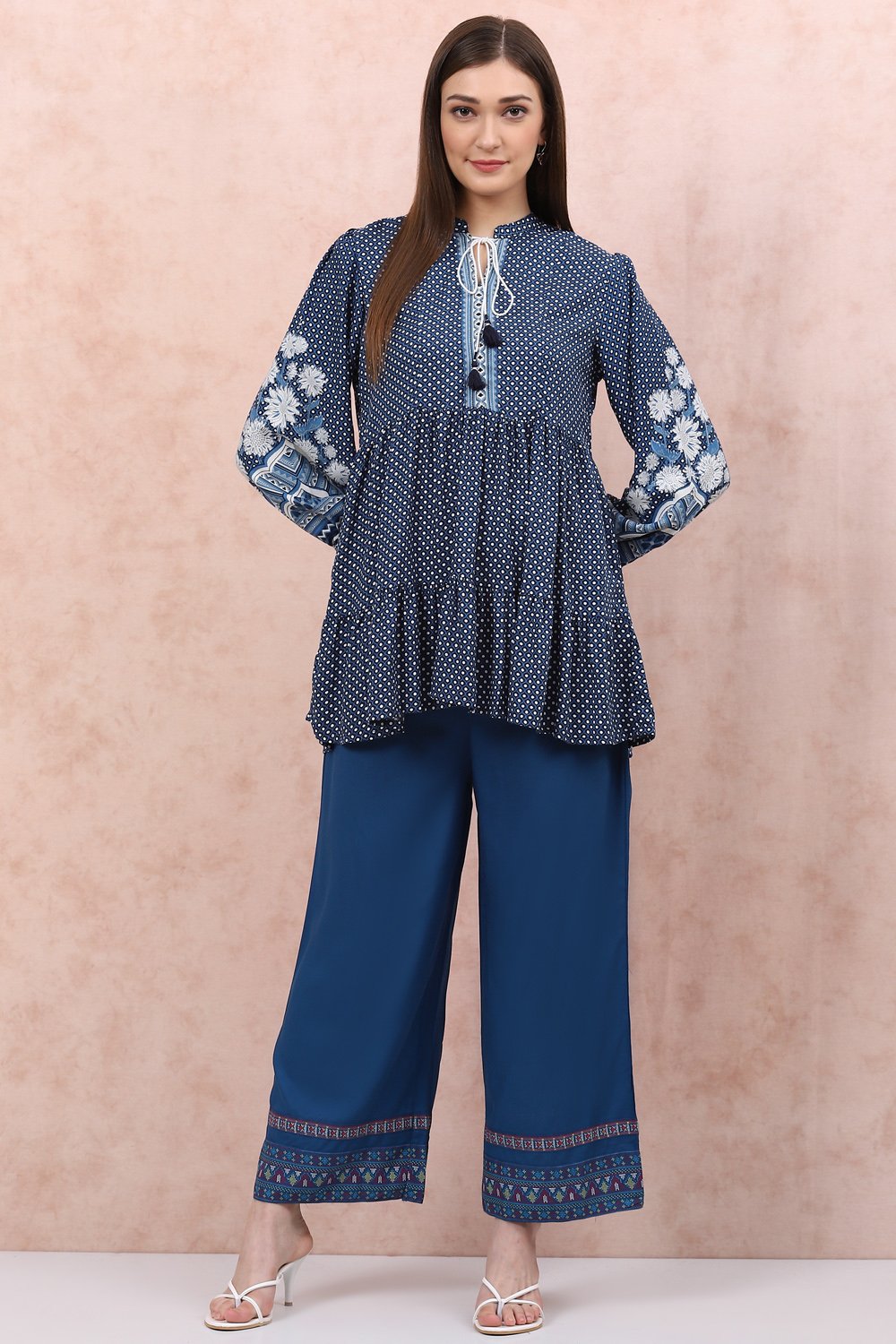 Indigo LIVA Palazzo Pants image number 5