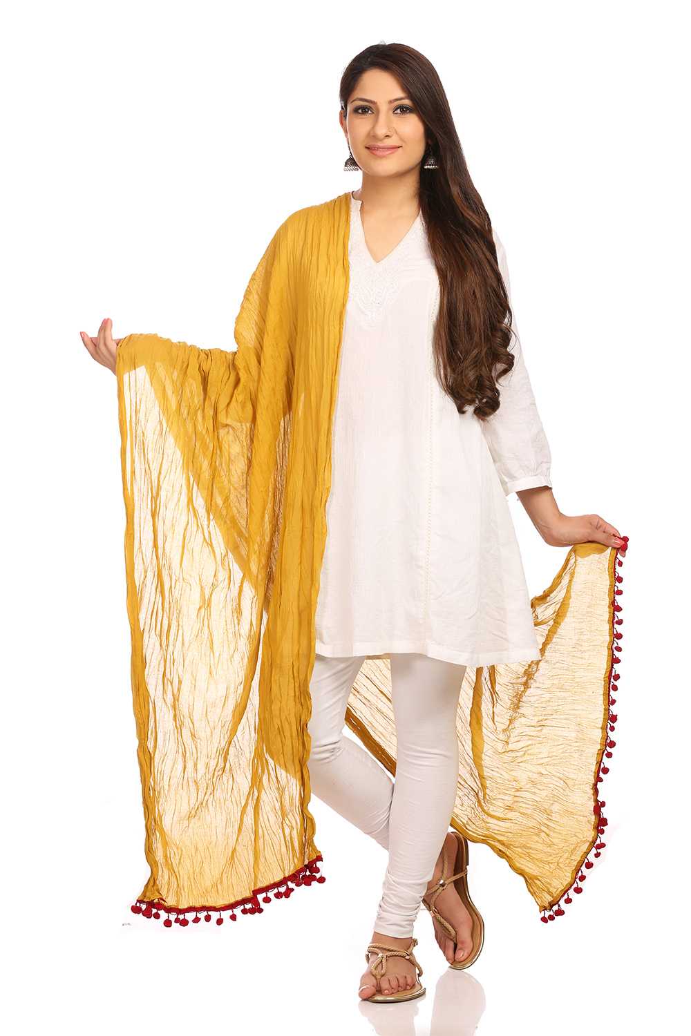 Beige Cotton Stole image number 0