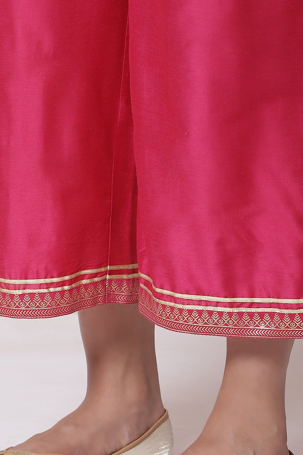 Fuchsia Art Silk Palazzo Pants image number 1