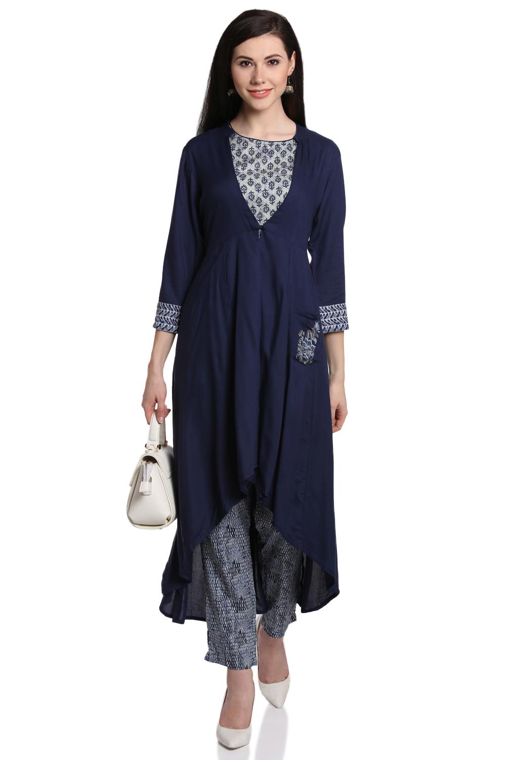 Indigo Rayon Slim Pants image number 5