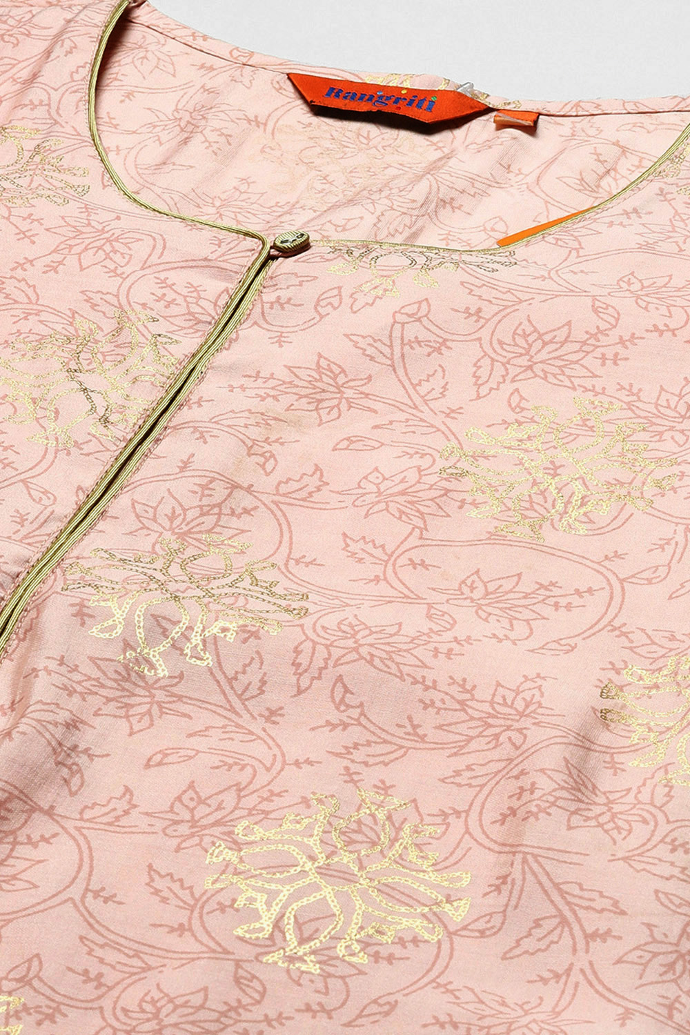Light Pink Cotton Blend Woven Straight Kurta Suit Set image number 1
