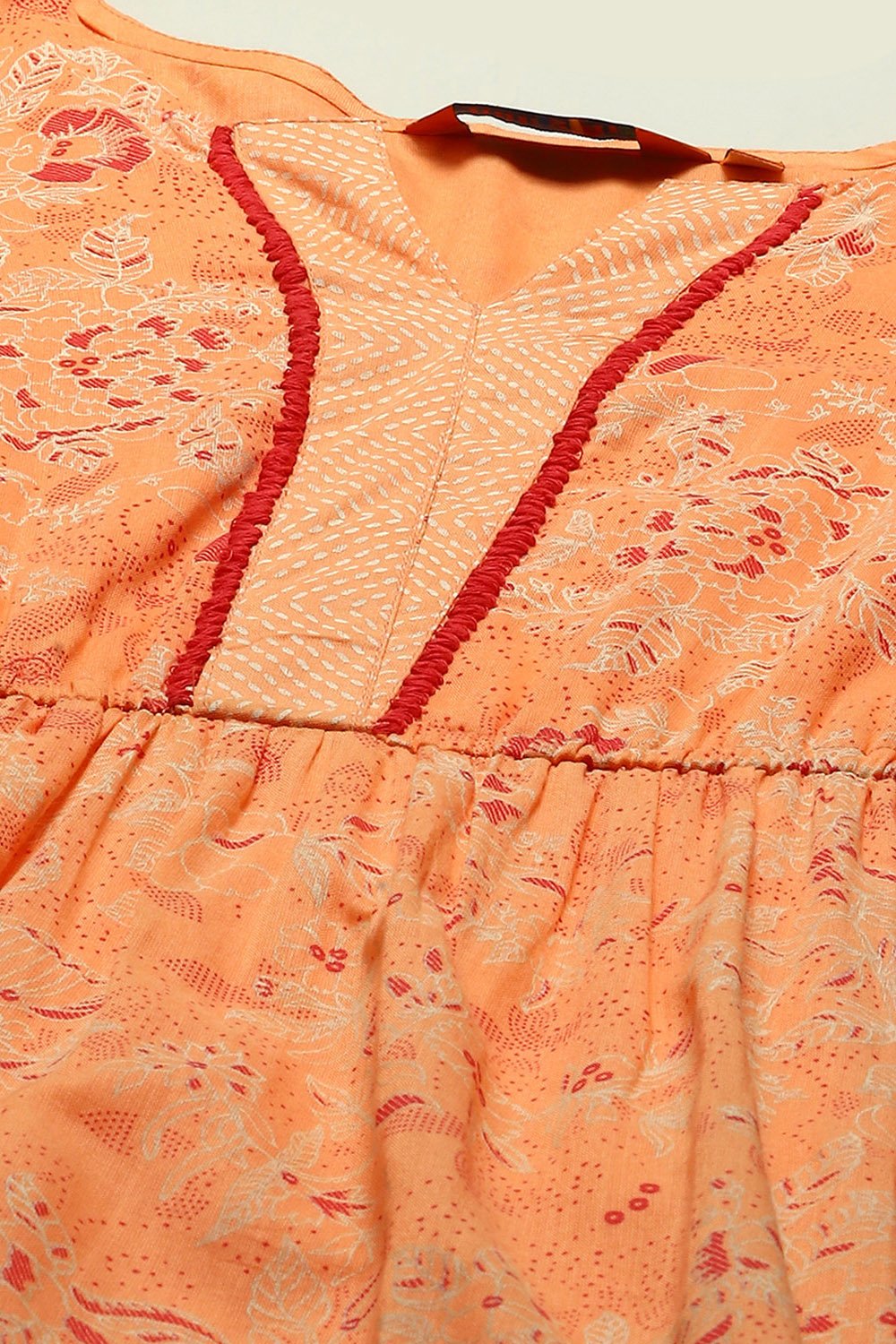 Peach Voile Tiered Dress image number 1