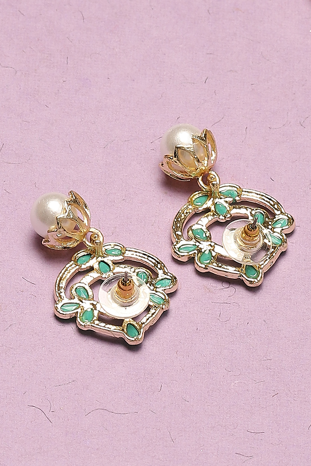 Green Alloy Earrings image number 2