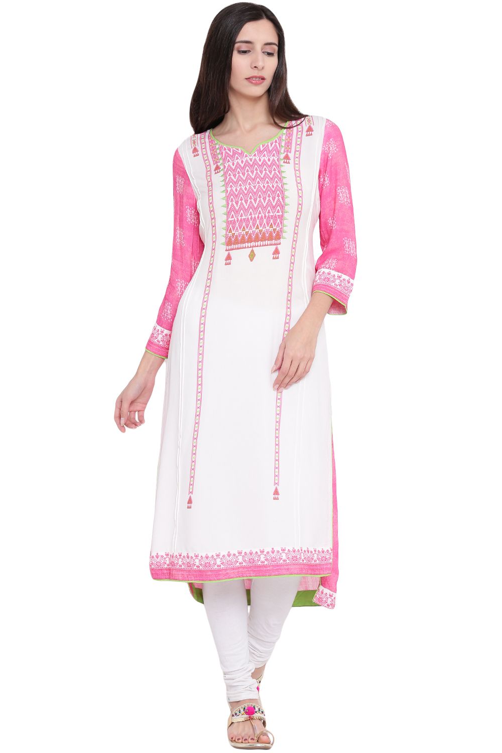 White Rayon Straight Kurta image number 0
