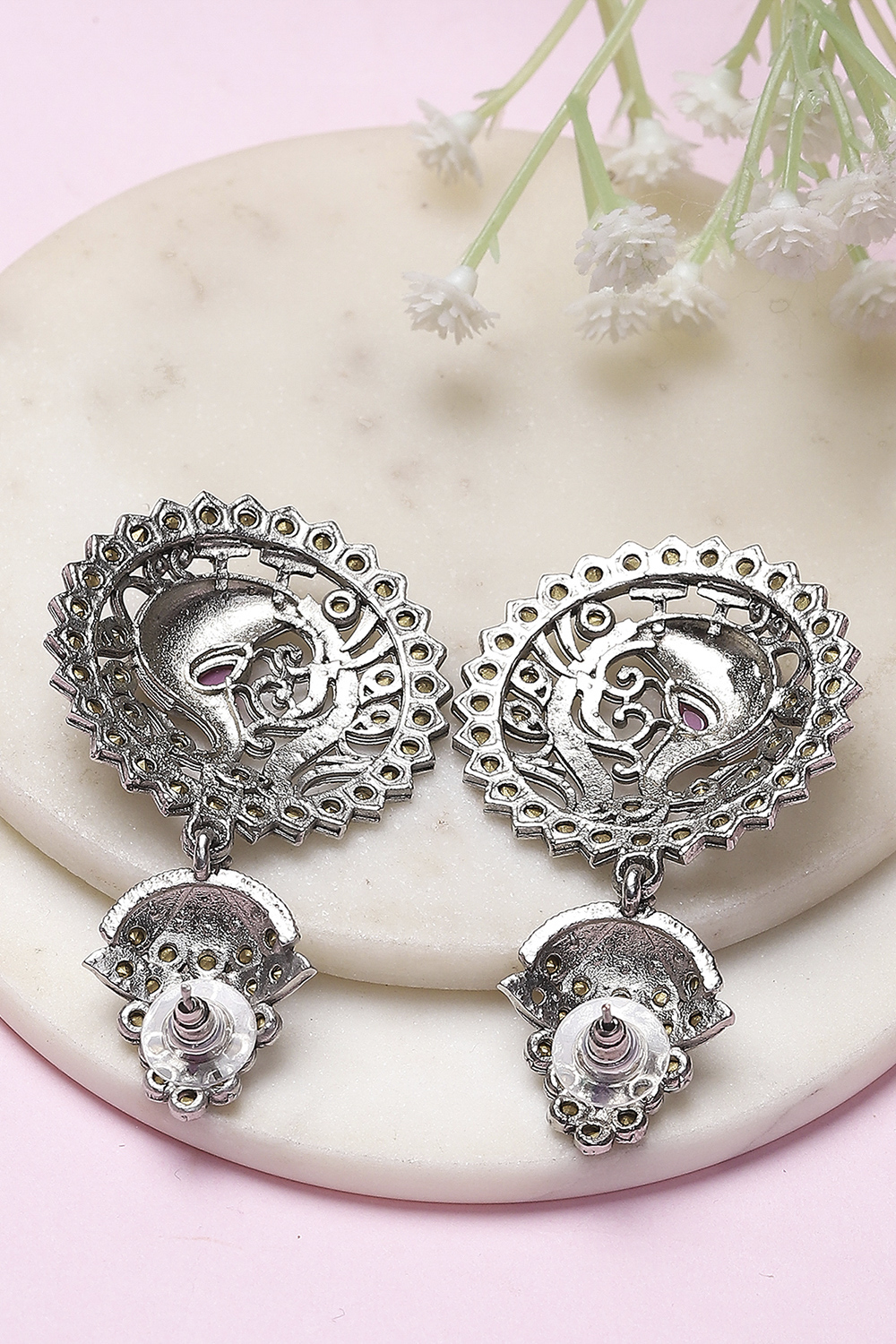 Pink Alloy Drop & Danglers image number 2