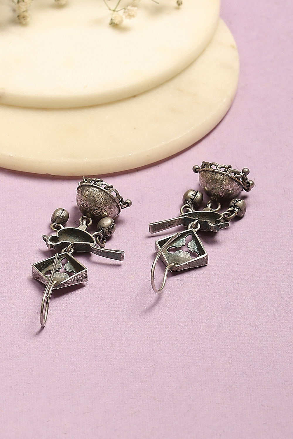 Oxidised Brass Earrings image number 2