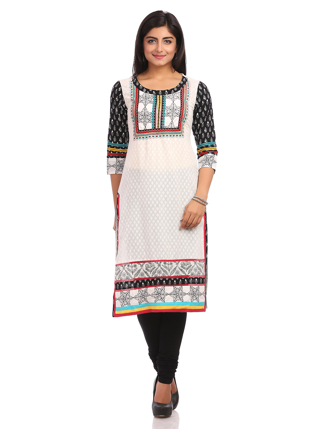 White Straight Cotton Kurta image number 0