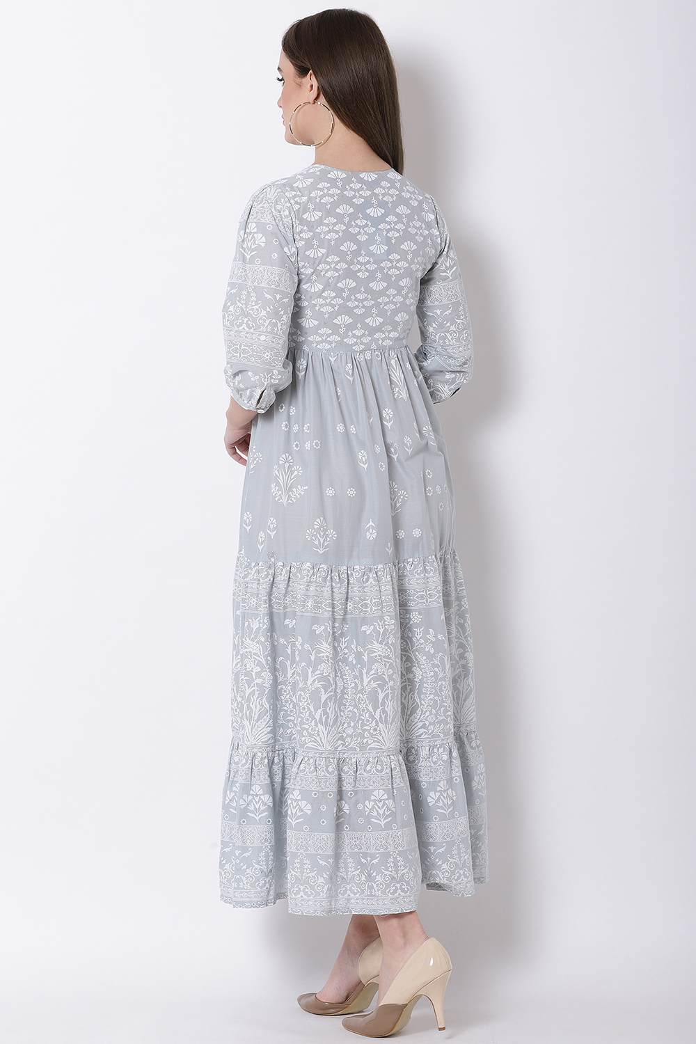 Grey Cotton Dress image number 4