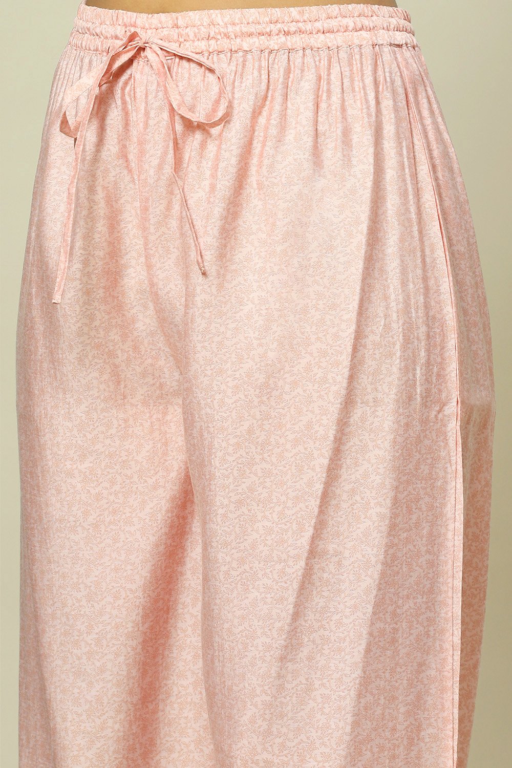 Light Pink Cotton Blend Woven Straight Kurta Suit Set image number 2