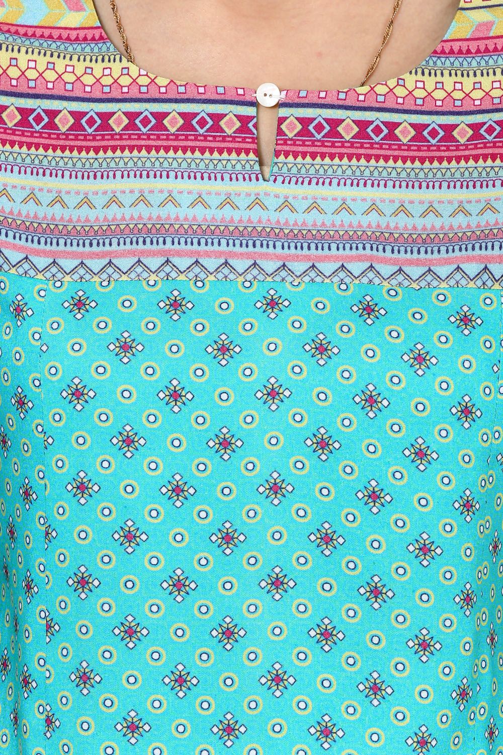 Blue Straight Viscose Rayon Kurta image number 4