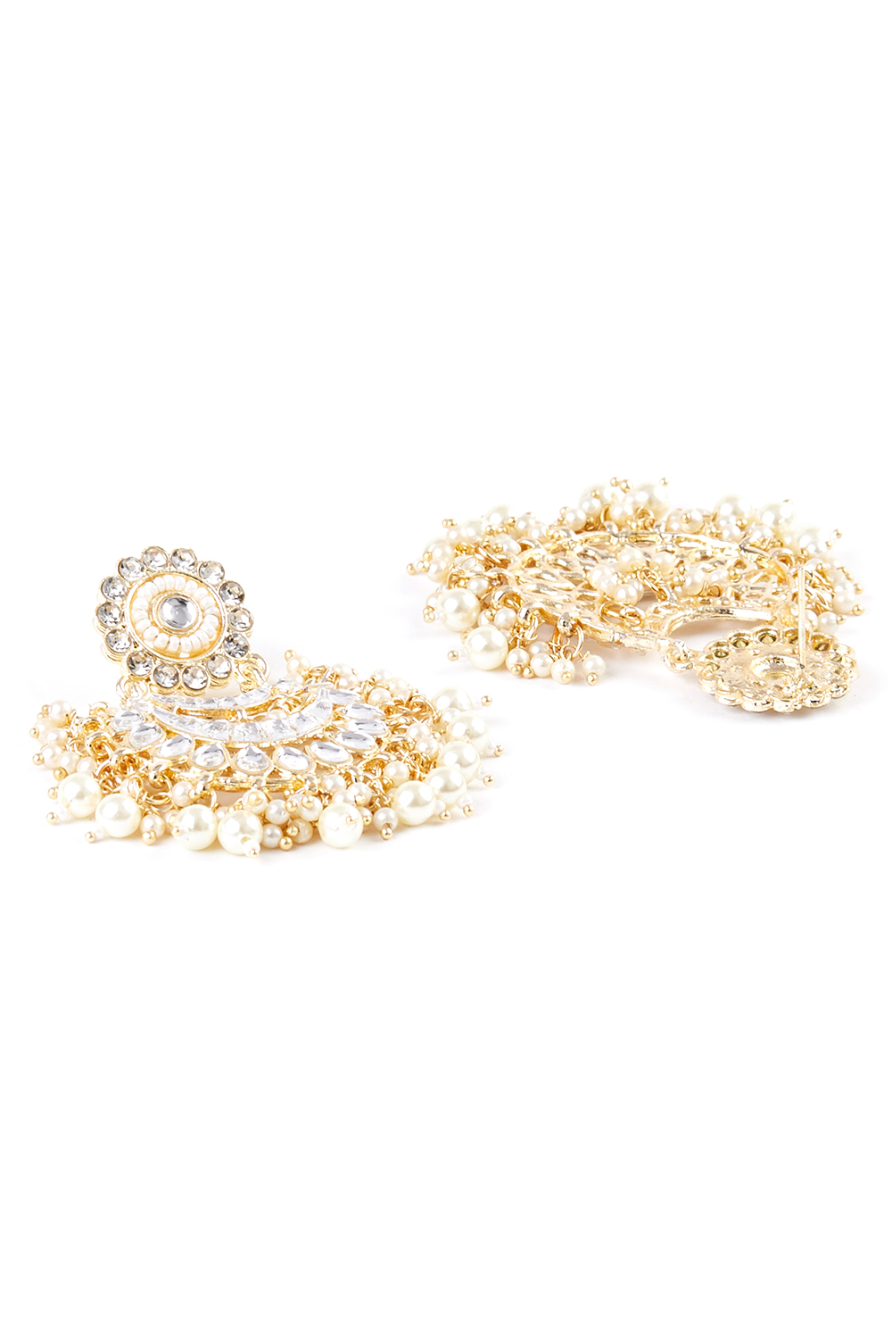 Gold Metal Brass Earrings image number 3