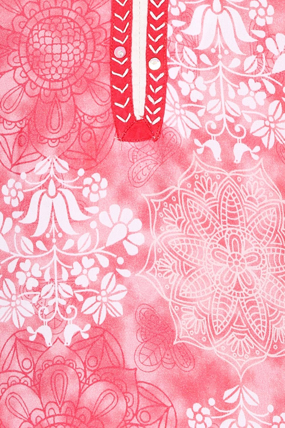 Pink Straight Rayon Kurta image number 1