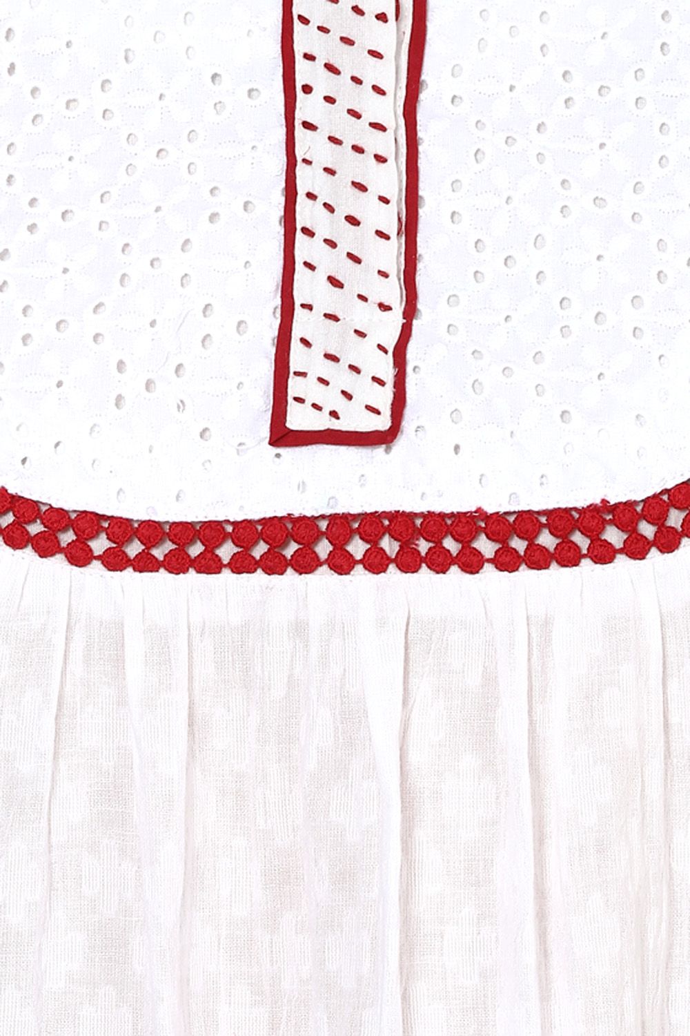 White A-Line Cotton Indie Top image number 1