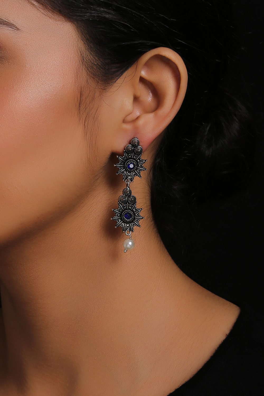 Coral Metal Brass Earring image number 1