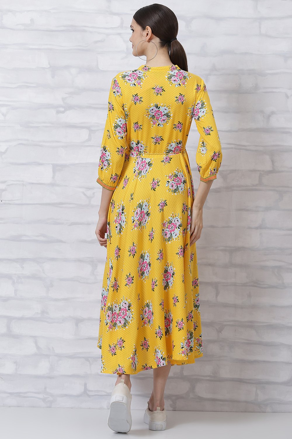 Yellow LIVA Floral Dress image number 4