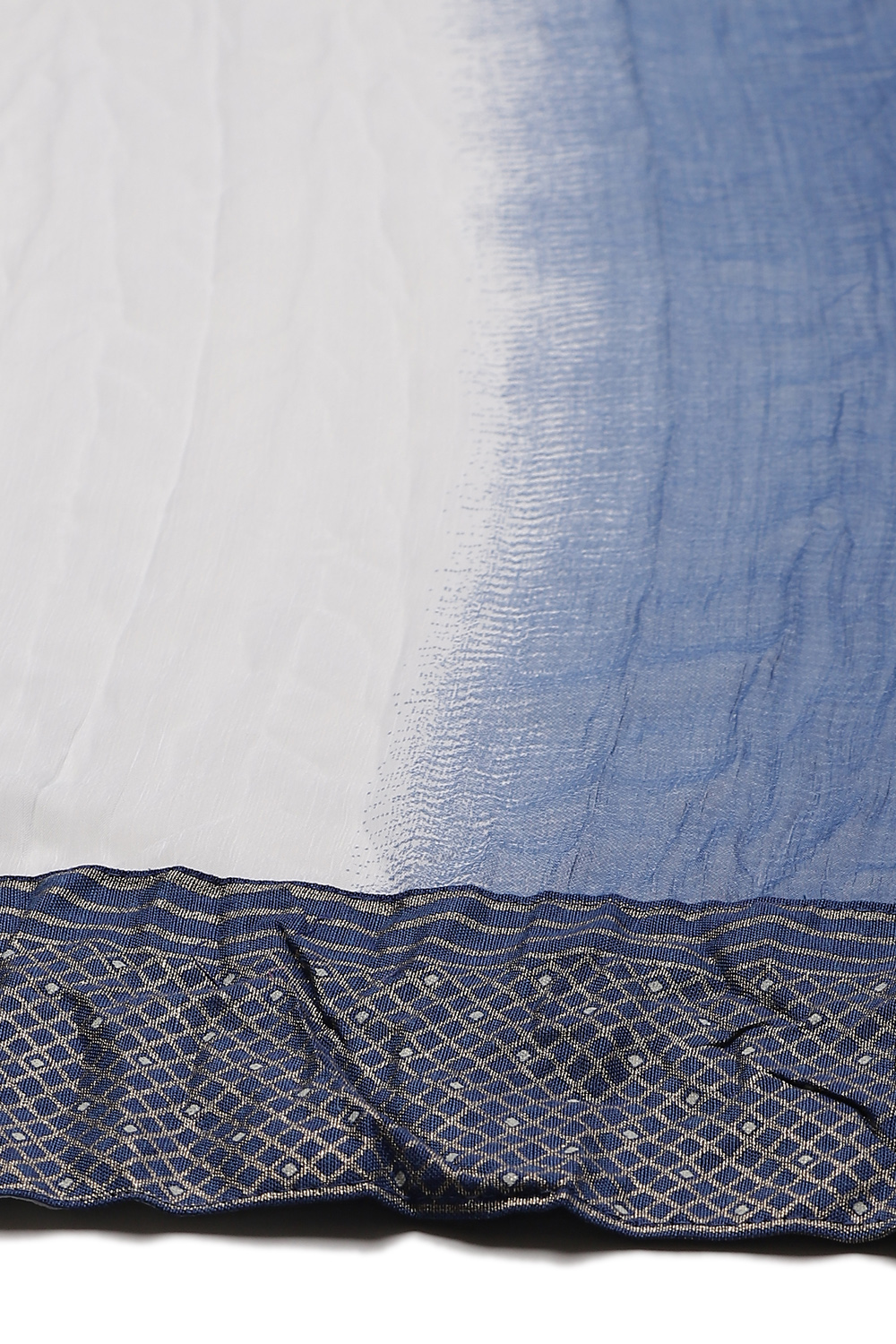 Off White And Indigo Chiffon Dupatta image number 1
