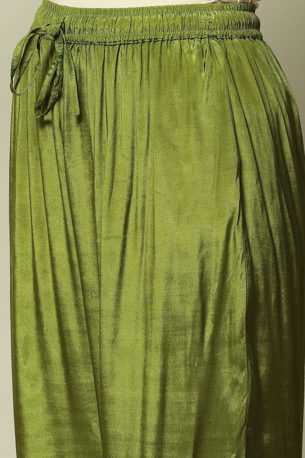 Green LIVA Kalidar Solid Kurta Palazzo Suit Set image number 2