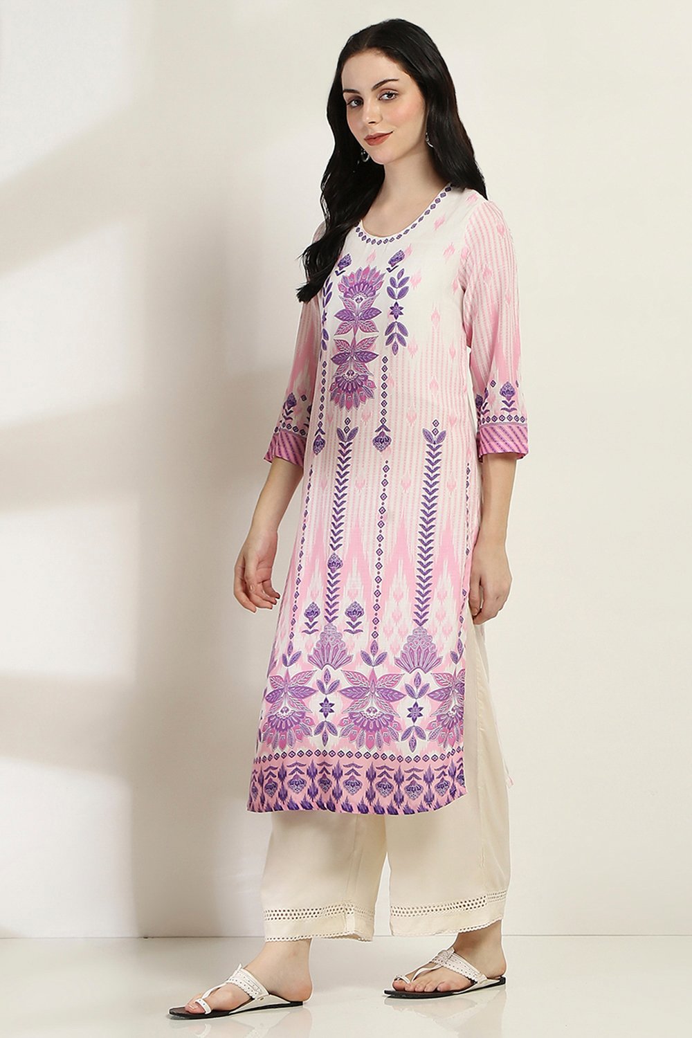 Purple Viscose Rayon Straight Kurta image number 2