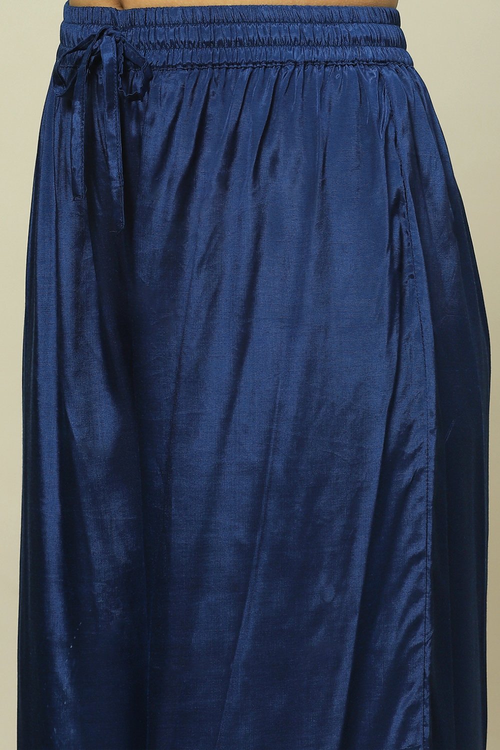 Indigo LIVA Woven Tired Kurta Suit Set image number 2